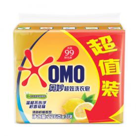 奥妙清新柠檬超效香皂 肥皂 洗衣皂226g*3(新老包装随机发货)